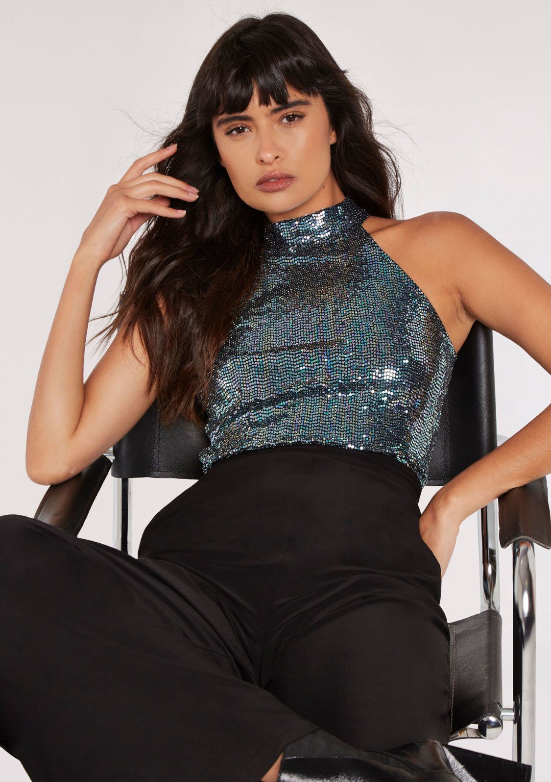 Apricot Jumpsuit Rainbow Mirrorball Jumpsuit (1-tlg) mit Glitzereffekt