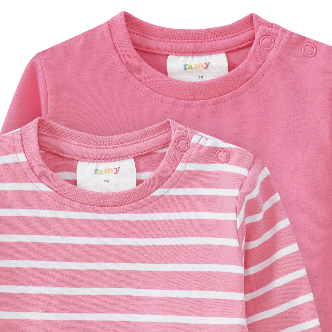 2 Baby Langarmshirts im Basic-Style