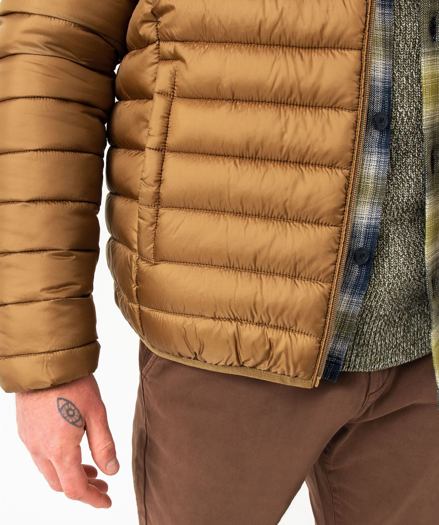 Blouson matelassé à col montant homme marron | GEMO