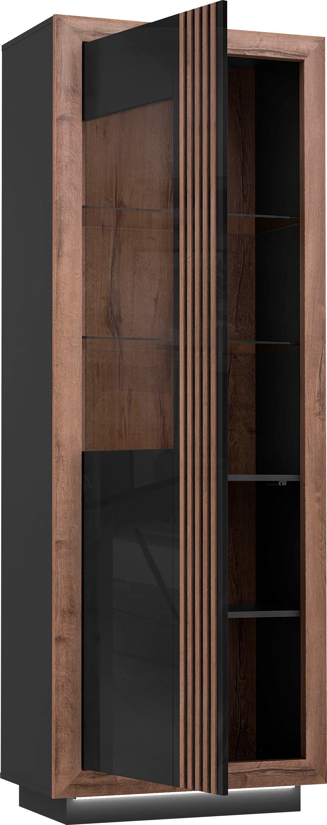 FORTE Highboard Savona, Höhe 197 cm, inkl. Lichtleiste im Sockel