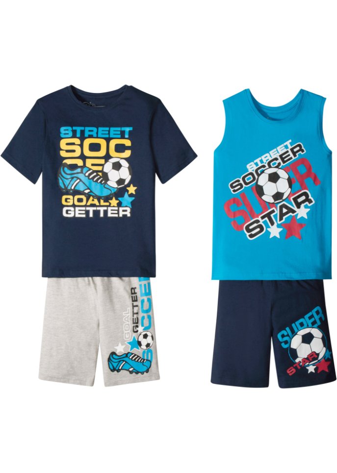 Jungen T-Shirt + Tanktop + Bermudas (4-tlg. Set)