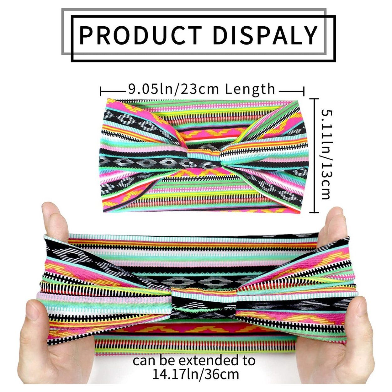 BOTC Stirnband Damen Boho Stirnbänder Kopfband elastisch weich (6-teiliges Set, Sport Yoga Haarbändern) Haarband, Damenhaarbänder – 23*10CM, 6 Farbmischungen