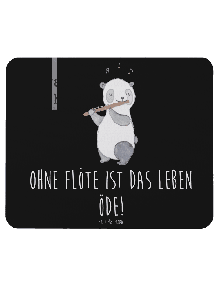 Mr. & Mrs. Panda Mauspad Flöte Leben mit Spruch in Schwarz günstig kaufen onesize