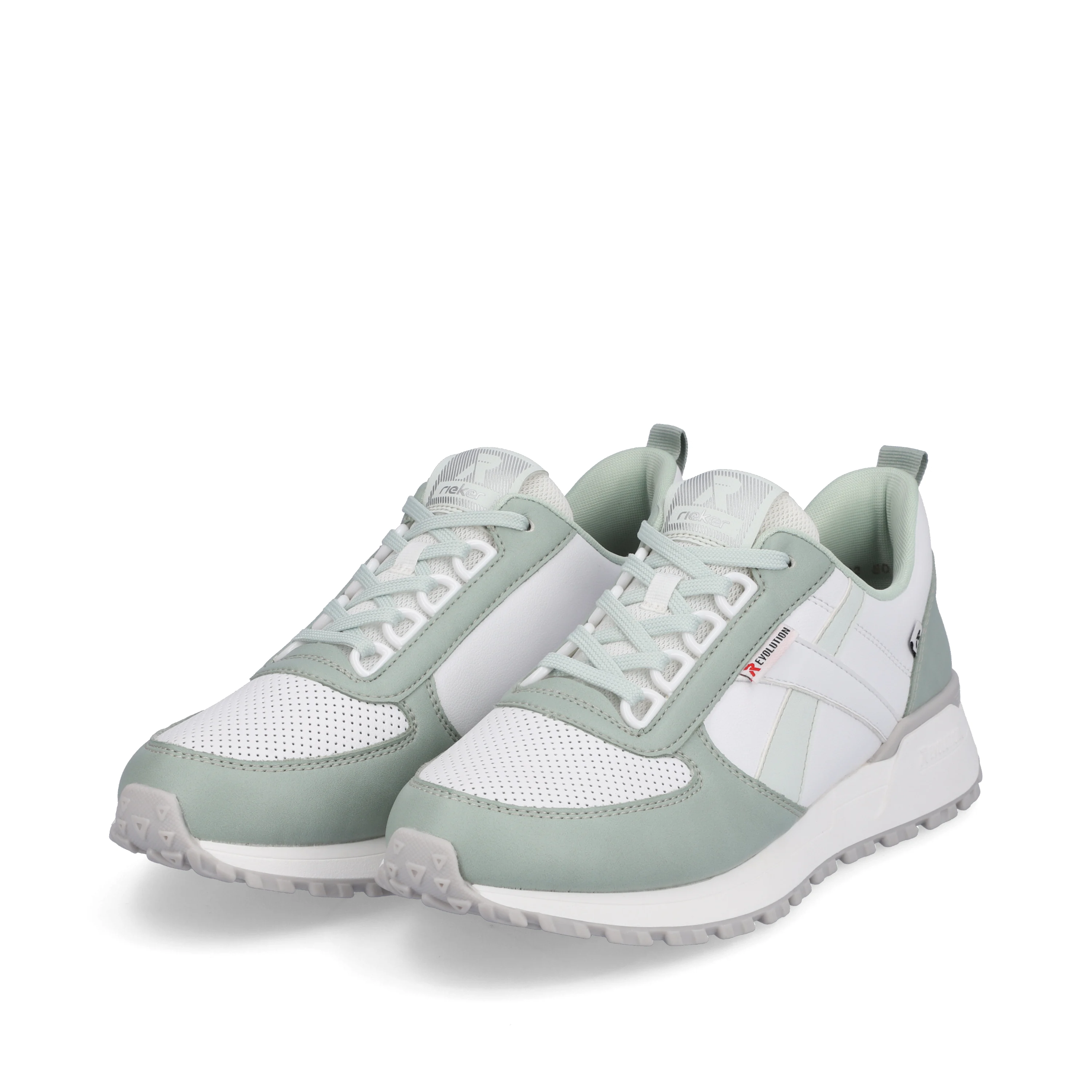 Rieker Damen Sneaker Low mint-green swan-white