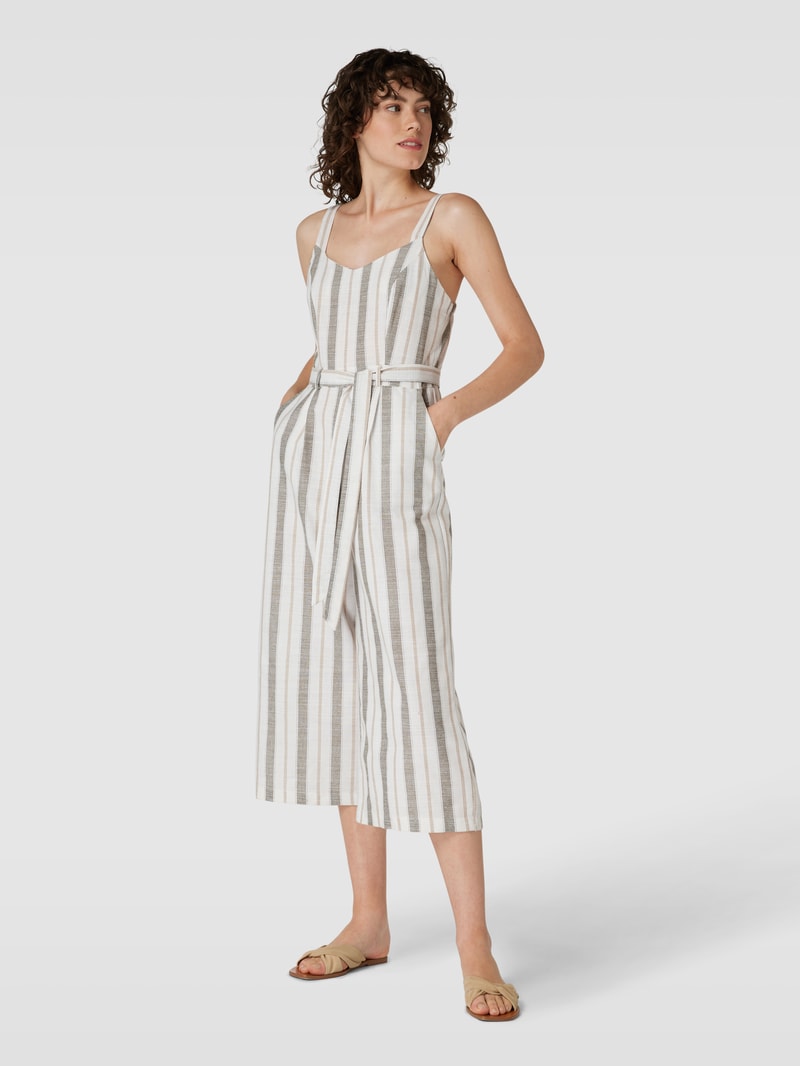 Jumpsuit mit Streifenmuster in khaki