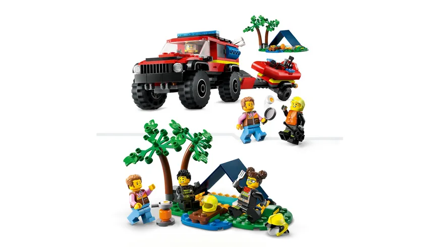 LEGO City 60412 Feuerwehrgeländewagen mit Rettungsboot