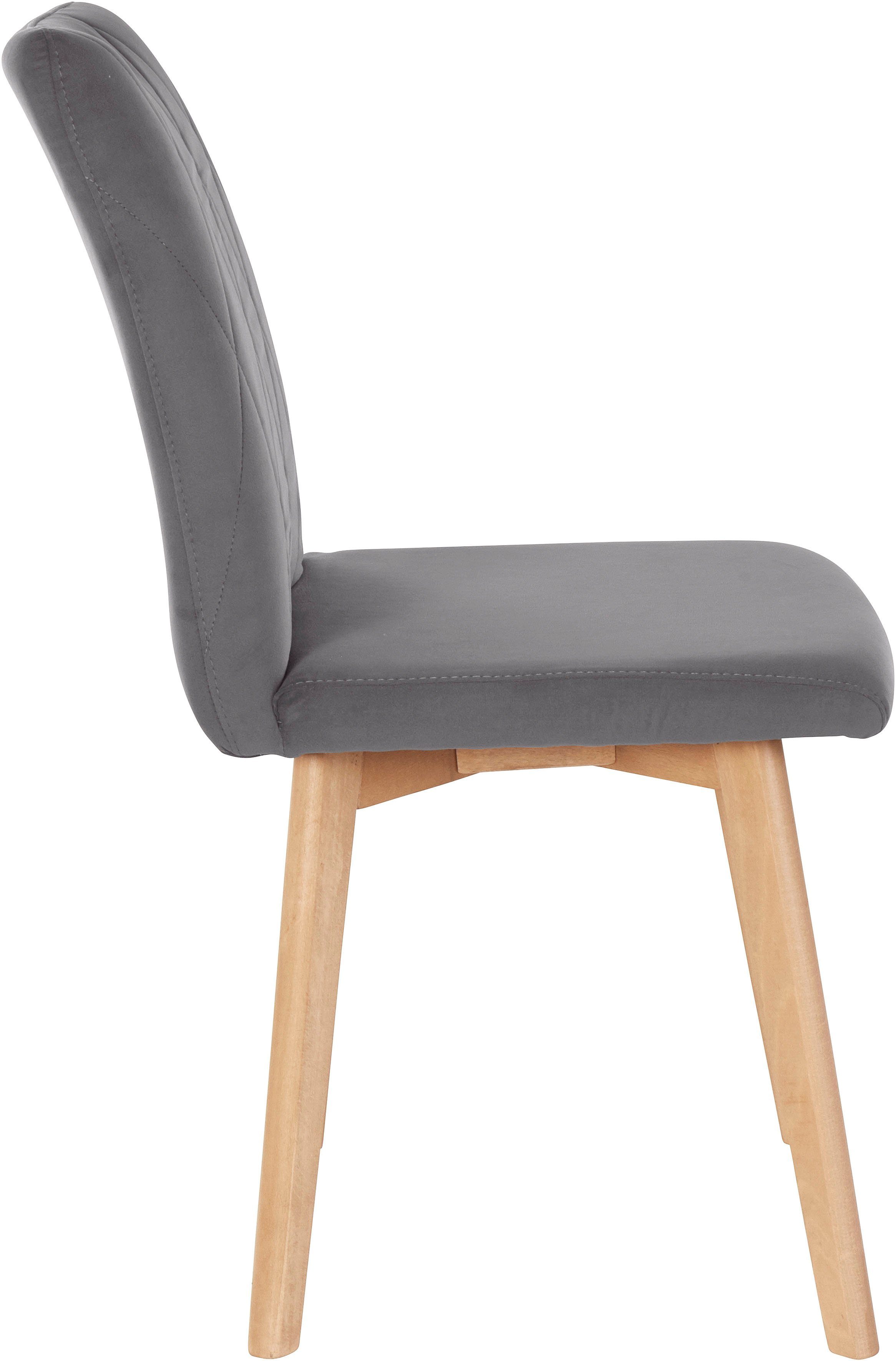 Home affaire 4-Fußstuhl Brest (Set, 2 St), Sitz und Rücken gepolstert, Rautensteppung im Rueckenlehne