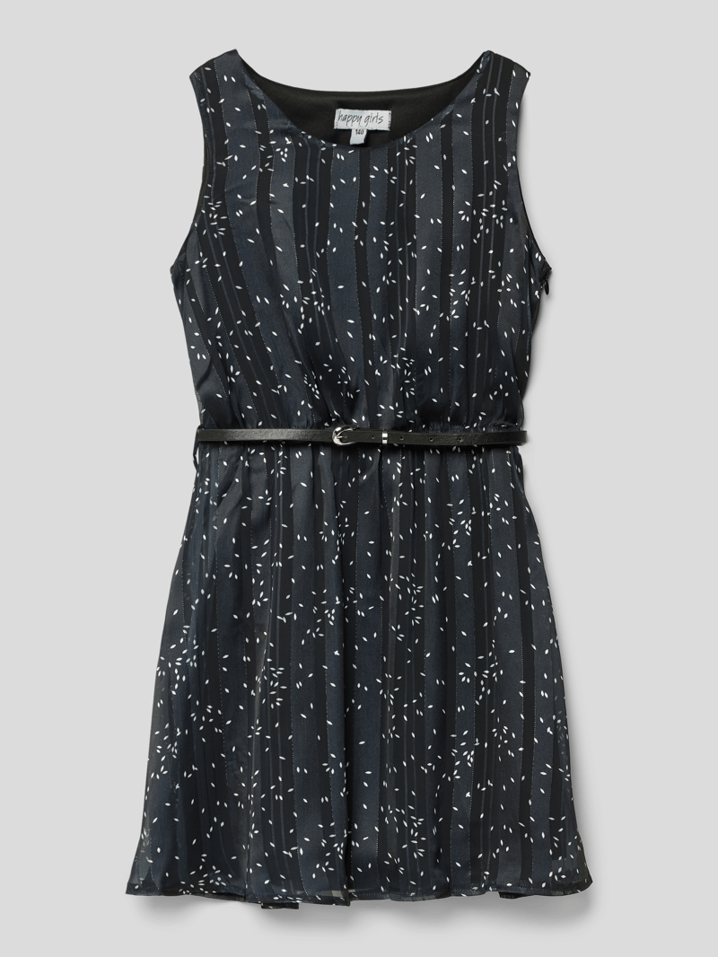 Kleid mit Plisseefalten in schwarz