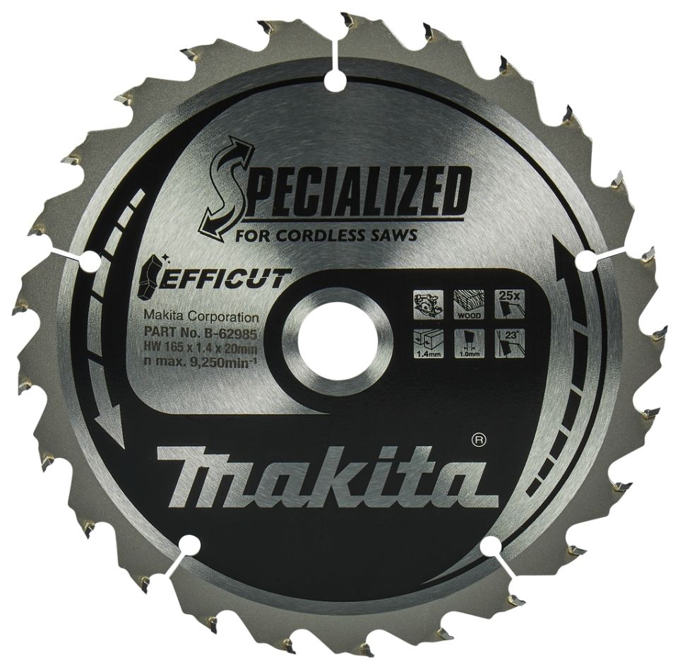 Accessoires Makita B-62985 Lame de scie circulaire spécialisée Makita 165 x 20 x 1,4 mm