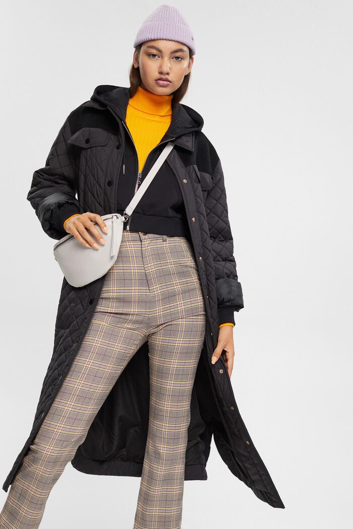 High-Rise-Hose mit ausgestelltem Cropped-Bein und Karomuster
