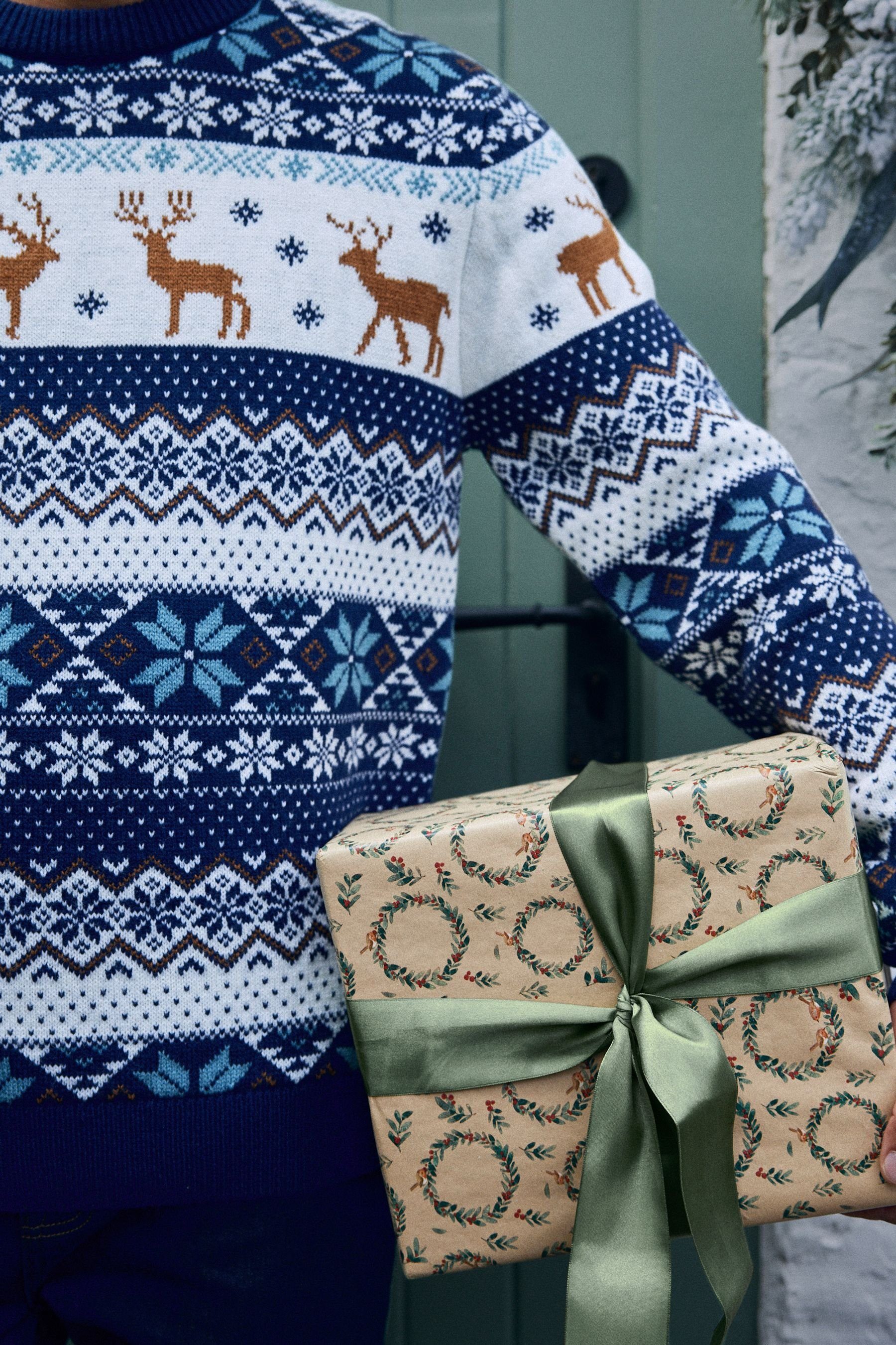 Next Rundhalspullover Weihnachtlicher Strickpullover (1-tlg)