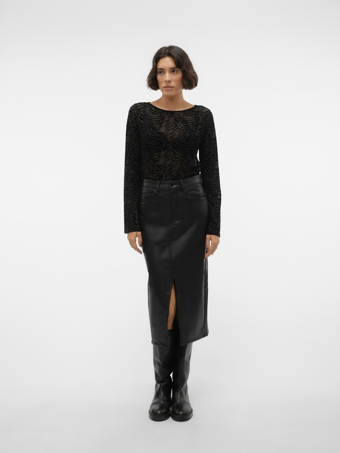 VMVERI Hohe Taille Midirock