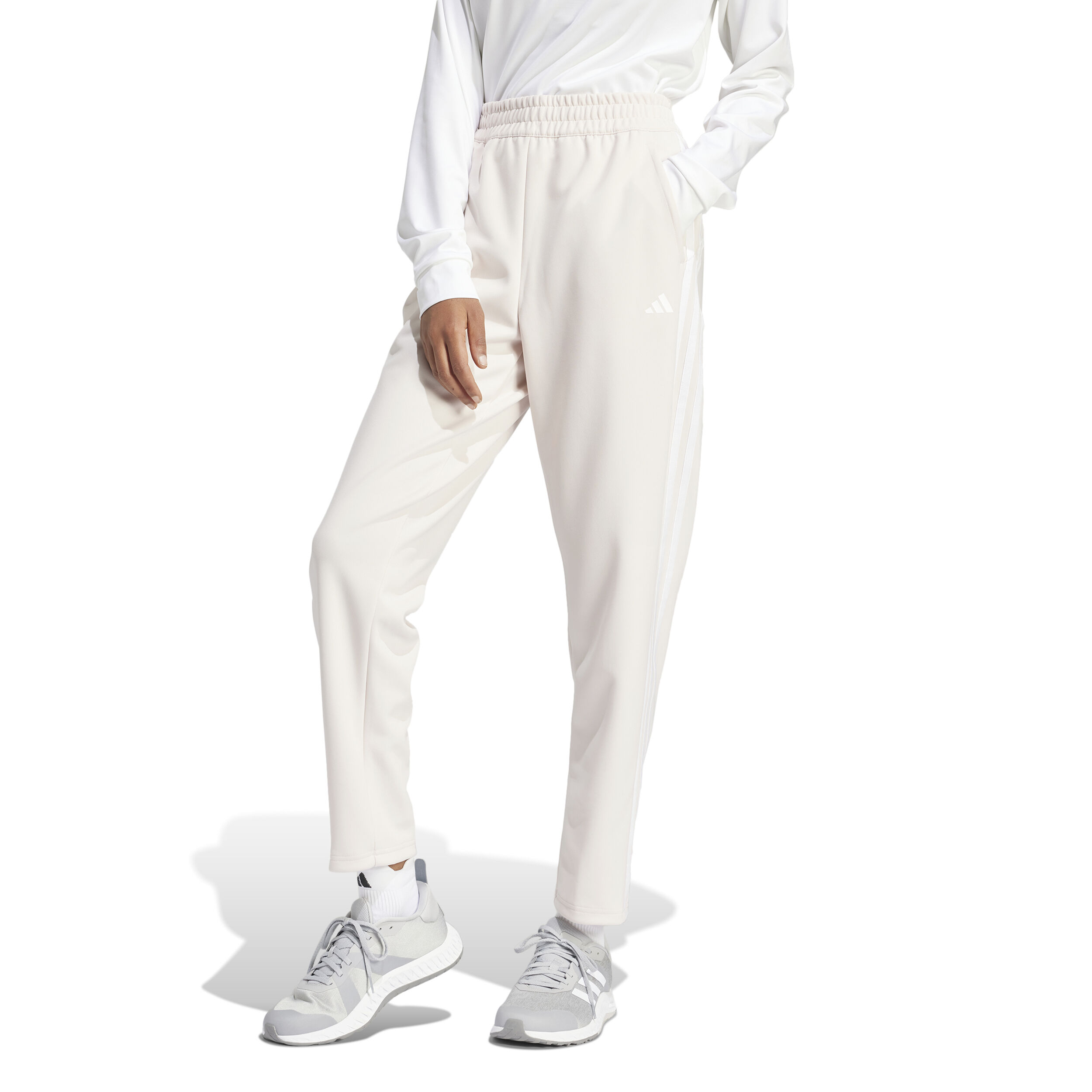 Essentials 3-Stripes Trainingshose Damen - Creme