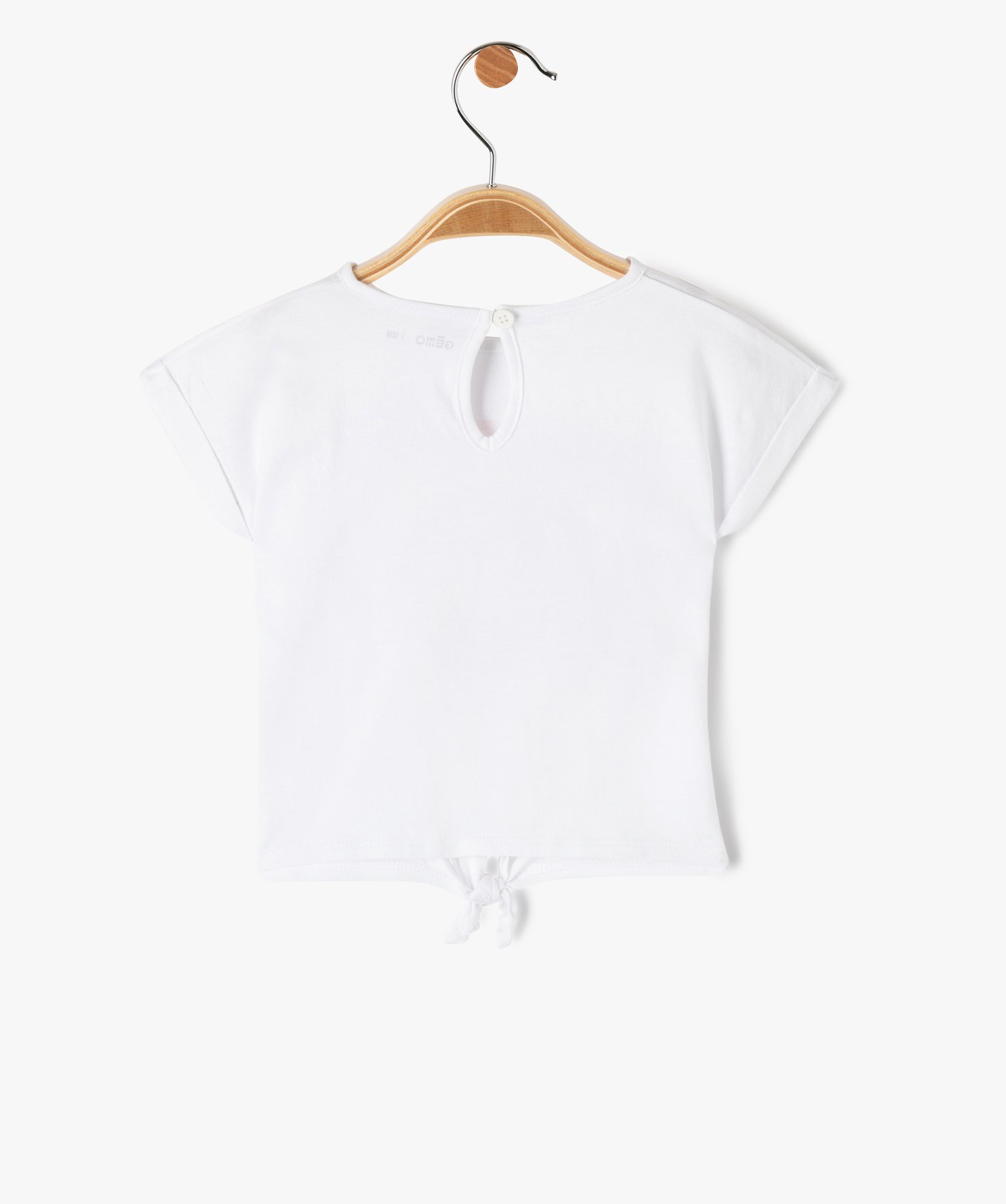 Tee-shirt bébé fille loose à manches courtes et motif bri... blanc | GEMO