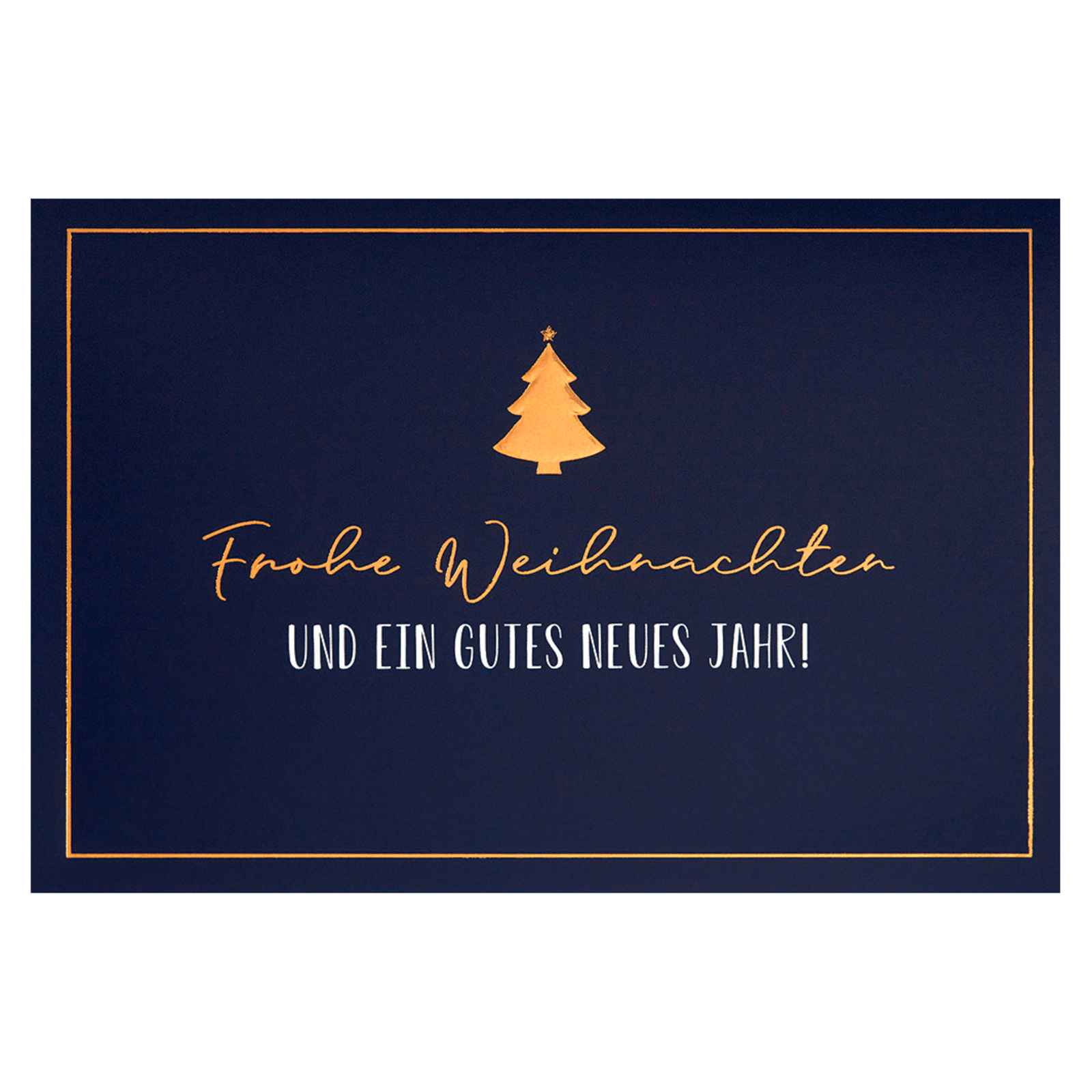 Weihnachtskarte quer und blau 1 Stück