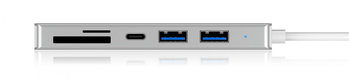 ICY BOX IB-HUB1413-CR, 3 Port Hub mit USB 3.0 Type-CAnschluss und Multi-LUN Kartenleser
