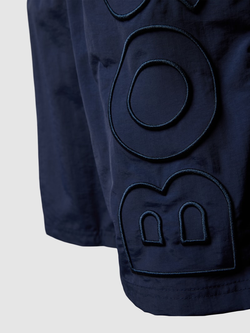 Badehose mit elastischem Bund Modell 'Whale' in dunkelblau