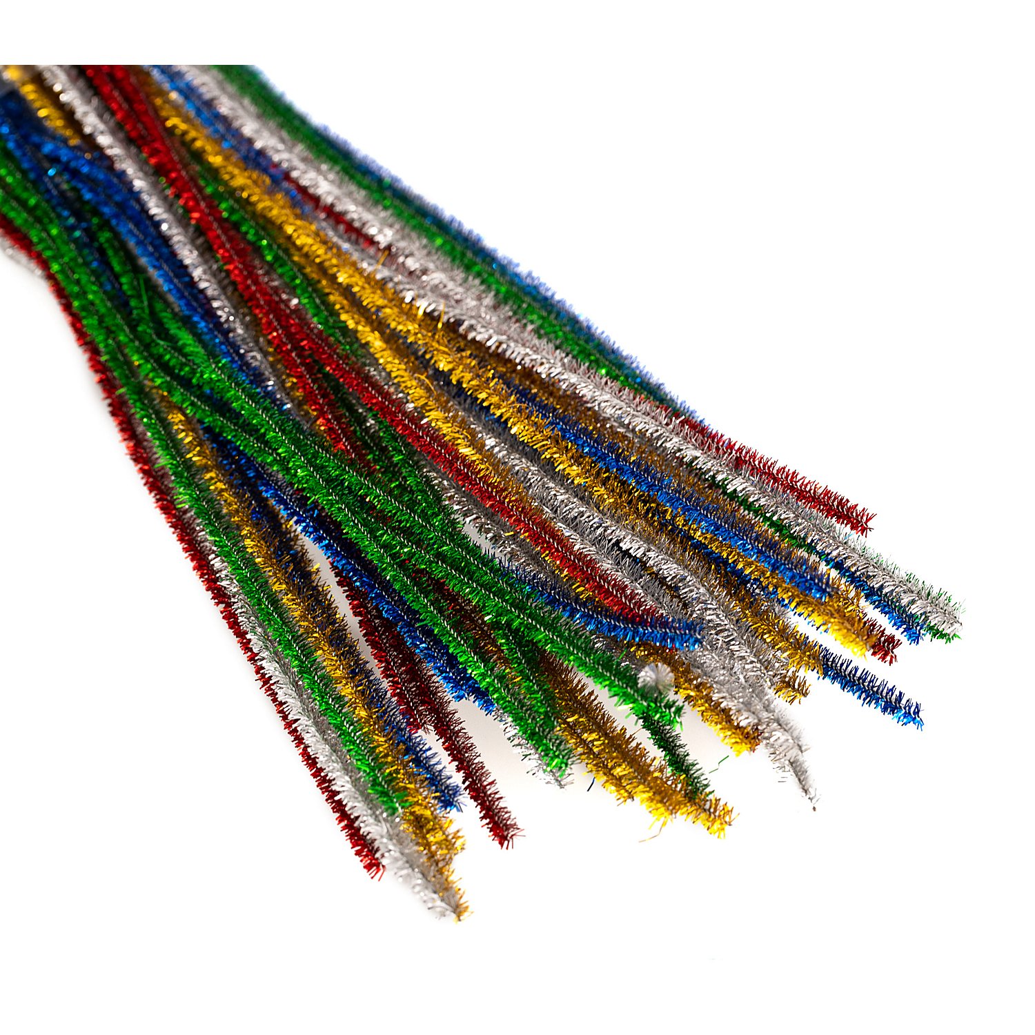 Chenilledraht mit Glitzer, 5–6 mm x 50 cm, 50 Stück