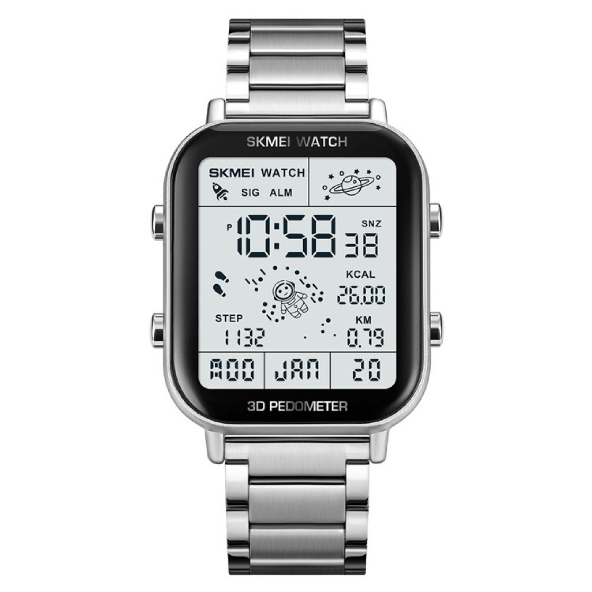 Manike Quarzuhr Manike 1888 3D Pedometer Wasserdicht Elegant Digital Luxus Uhr, (Spar - Set, Digital 3D Pedometer mit englischer und deutscher Anleitung), woche display, datumsanzeige, 12/24 zeitsystem