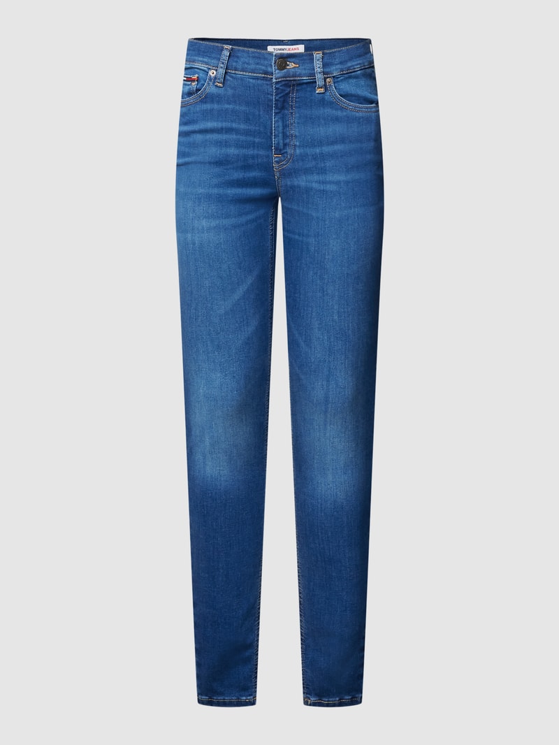 Skinny Fit Jeans mit Label-Details Modell 'NORA' in jeans