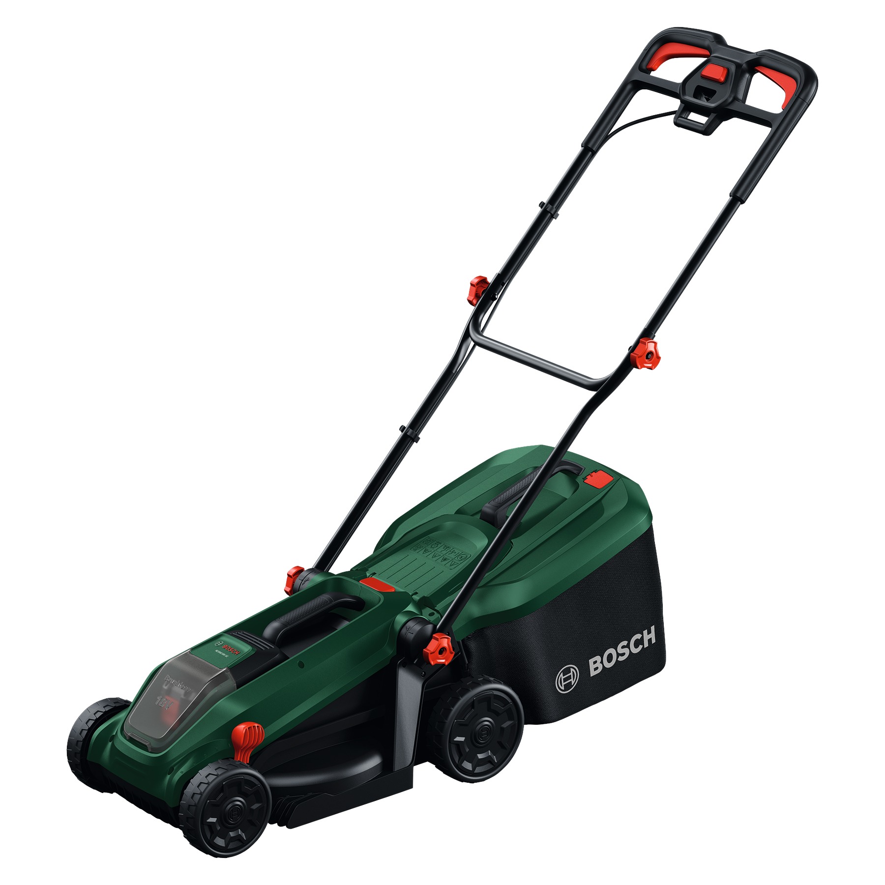 Bosch Green 06008B9P01 Rotak 18V-32 Akku-Rasenmäher (ohne Akku und Ladegerät), 1x Mulchstecker im Karton