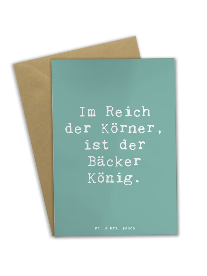 Mr. & Mrs. Panda Grußkarte Spruch Bäcker Krönung mit Spruch in Meeresbrise günstig kaufen onesize