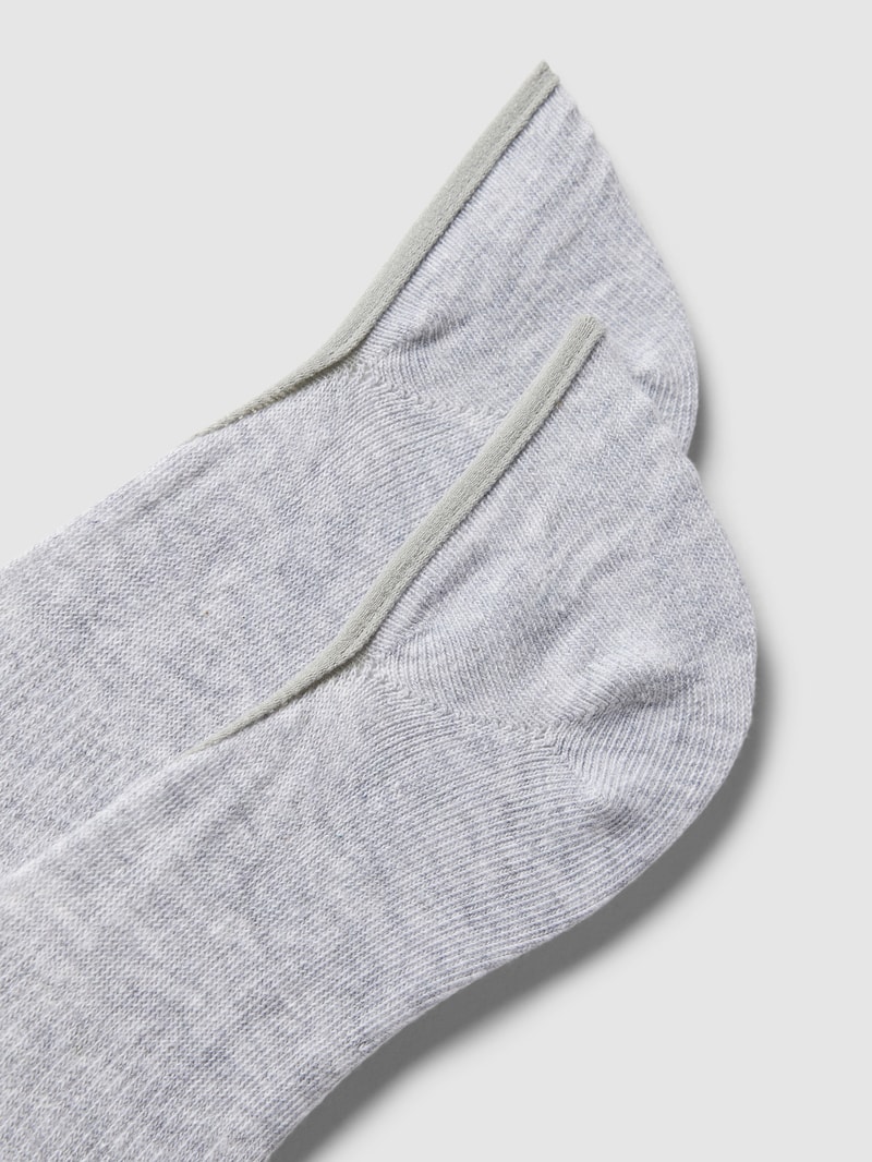 Sneakersocken mit Label-Print in hellgrau meliert