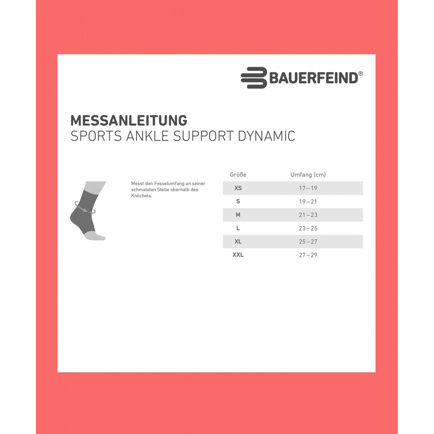 Bauerfeind Ankle Support Dynamic Bandage F17