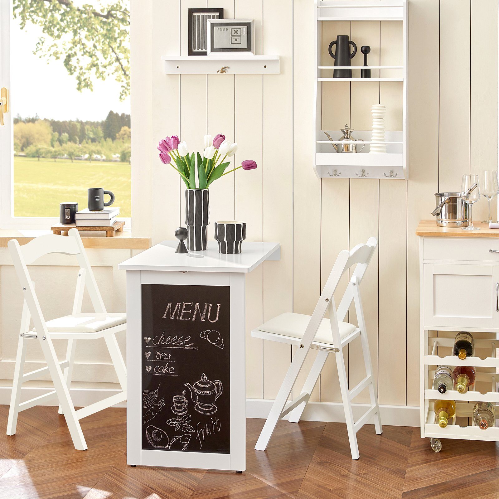 SoBuy Klapptisch FWT20, Wandtisch mit Tafel Esstisch Küchentisch Memoboard