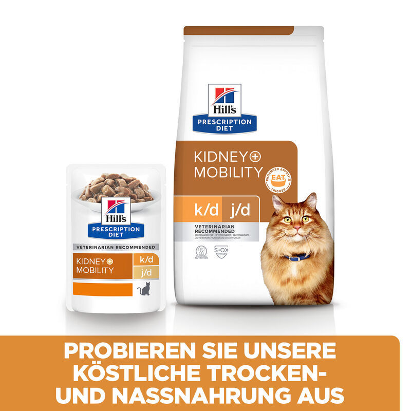 Hill's Nierendiät Hill's Prescription Diet k/d + Mobility Feline mit Huhn 24x85 g