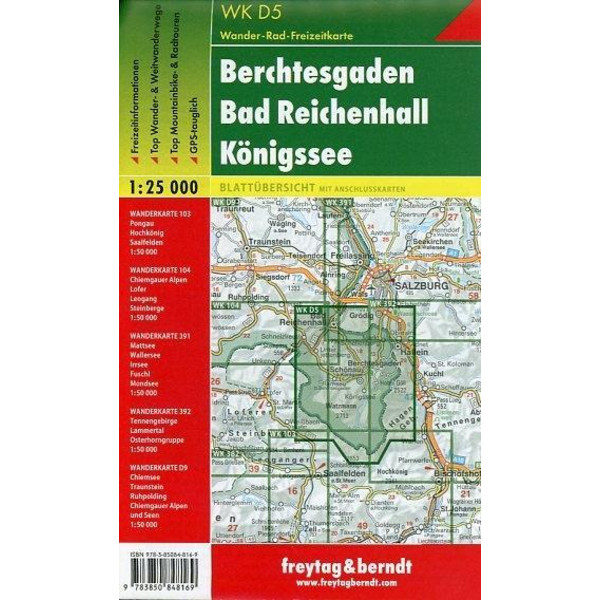 Berchtesgaden, Bad Reichenhall, Königssee 1 : 25 000. WKD 5 - Wanderkarte