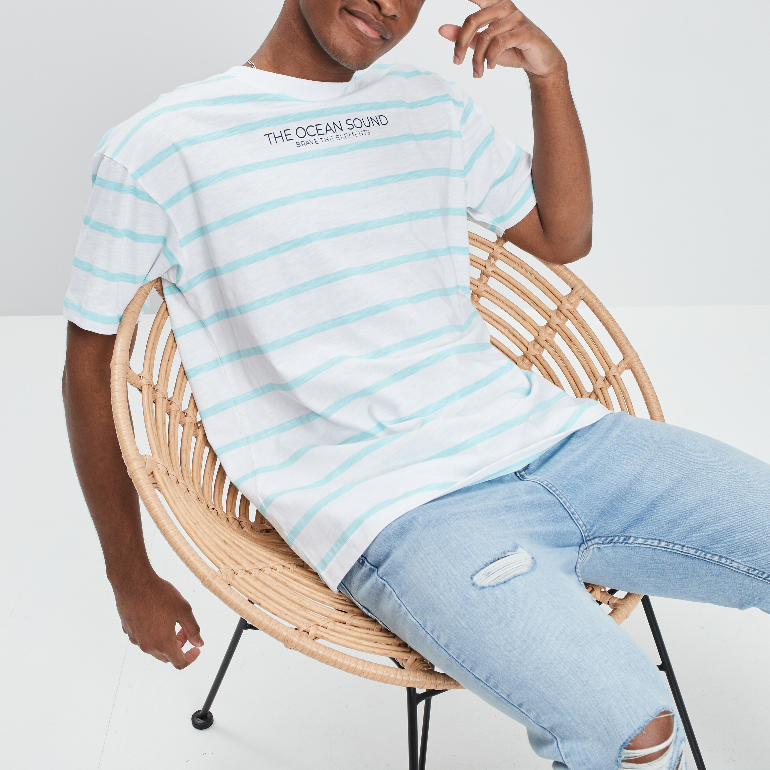 T-shirt manches courtes Creeks ecru homme | La Halle