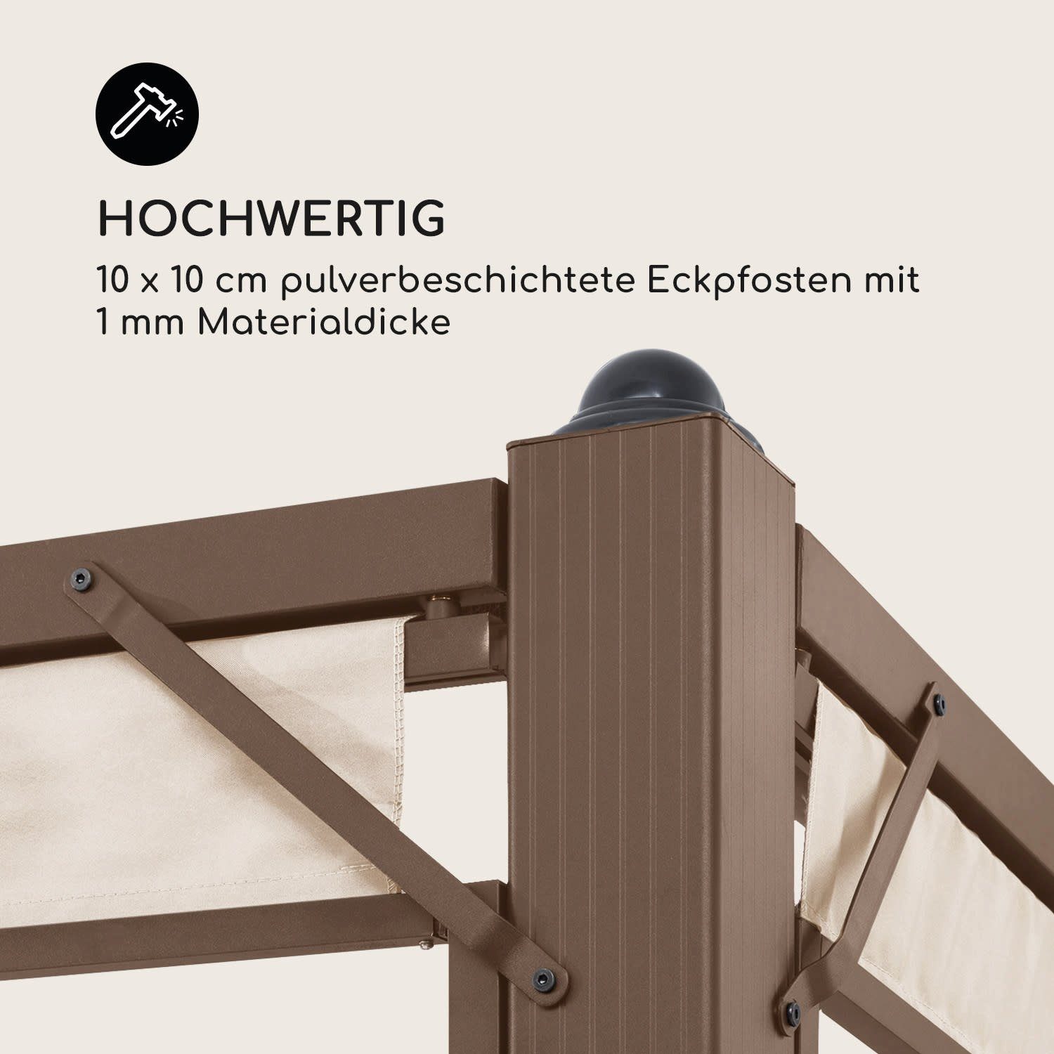 blumfeldt Pavillon Pantheon_Cortina_Rust, (Set, Set), Pergola Terrassenüberdachung Grillpavillon Gartenpavillon Sonnenschutz