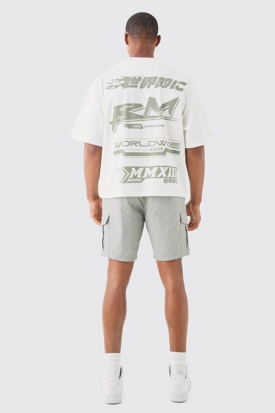 Slim-Fit Cargo-Shorts mit elastischem Bund
