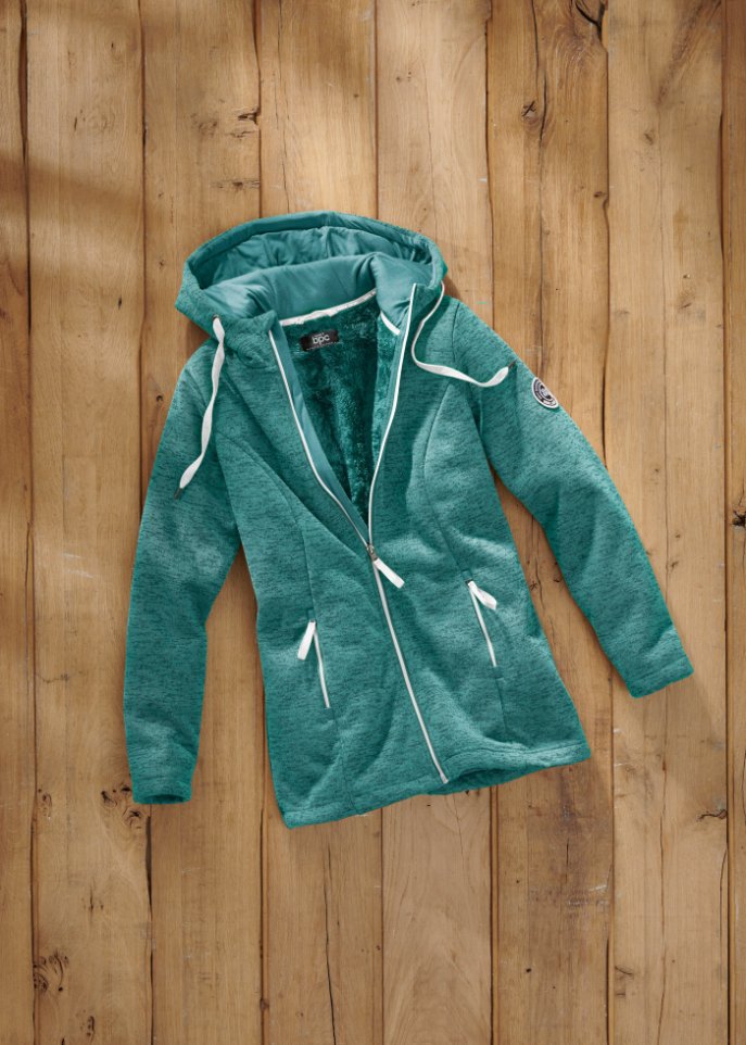 Strickfleecejacke mit Teddyfleece-Futter