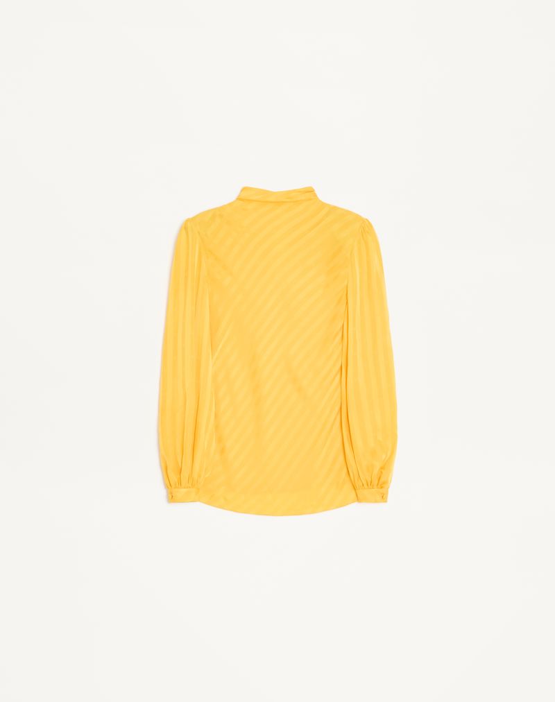 Blusa de jacquard listrada com logo em V