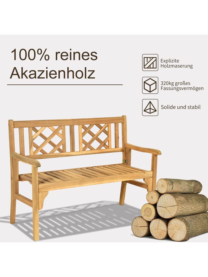 COSTWAY Gartenbank 2-Sitzer klappbar in Hellbraun günstig kaufen onesize