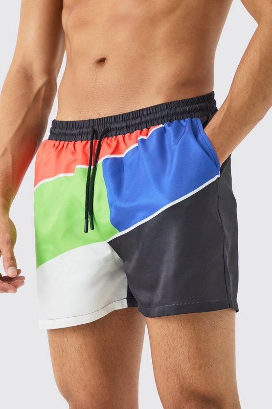 Kurze Colorblock Badehose
