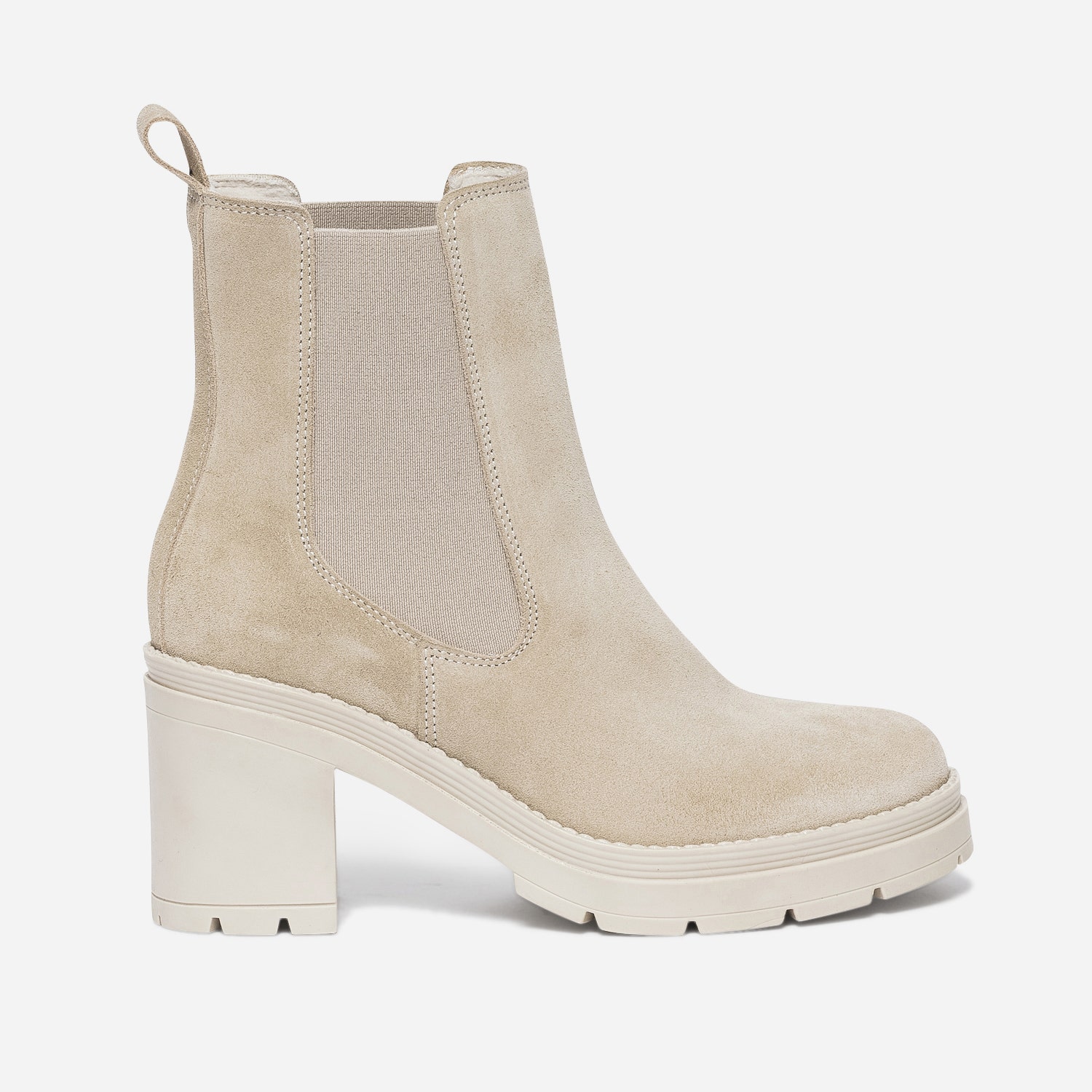 Chelsea boots TEXTO beige éco-conçu en cuir velours