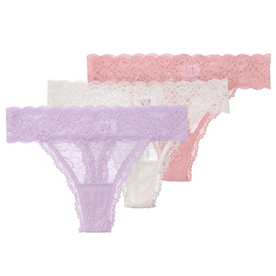 3 Damen Strings mit Spitze
