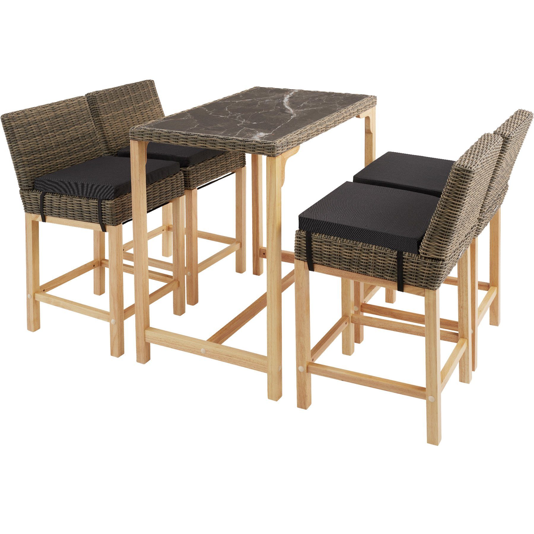 tectake Rattanstuhl Latina (1er, 1 St), UV-Beständig