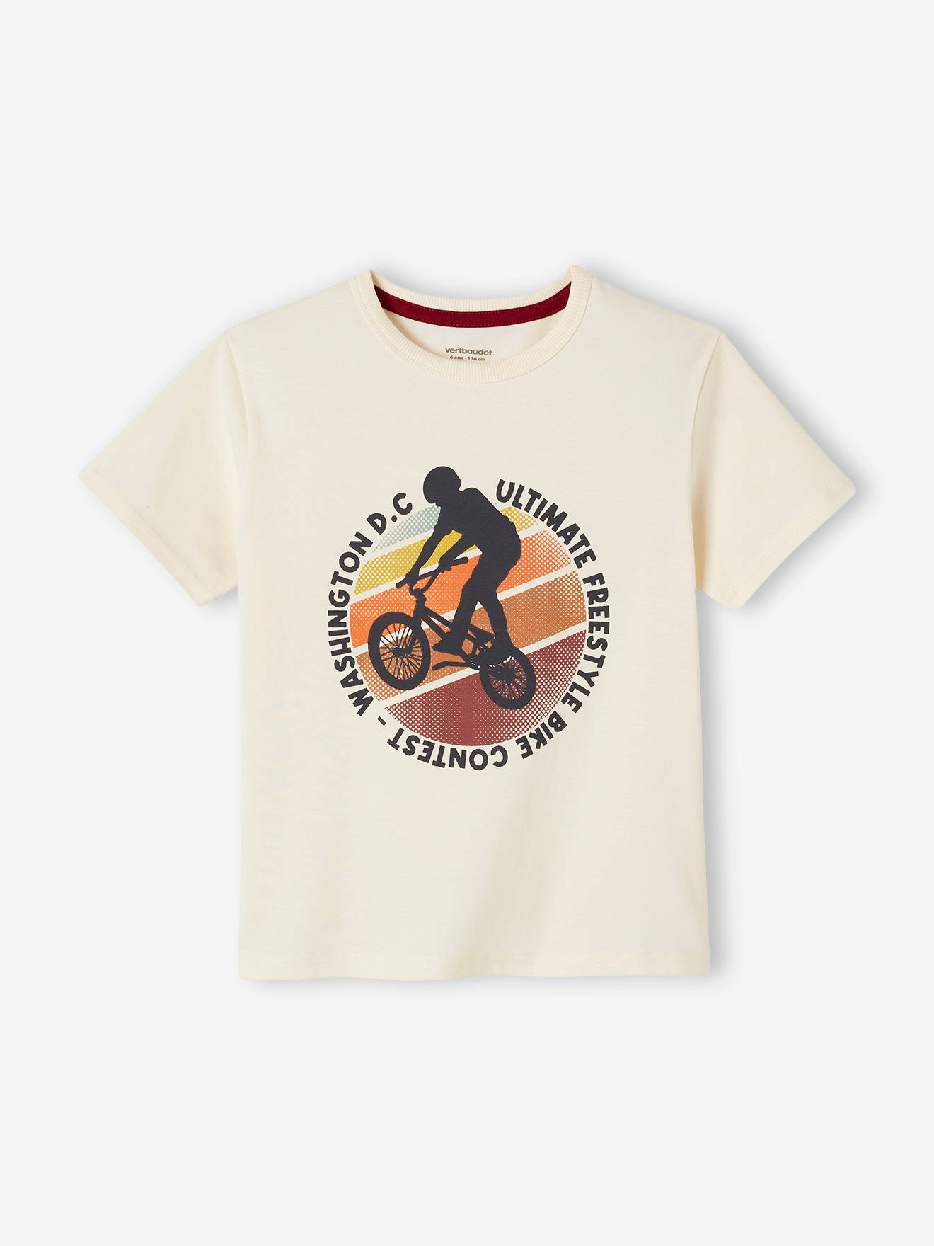 T-shirt motifs graphiques garçon manches courtes ecru