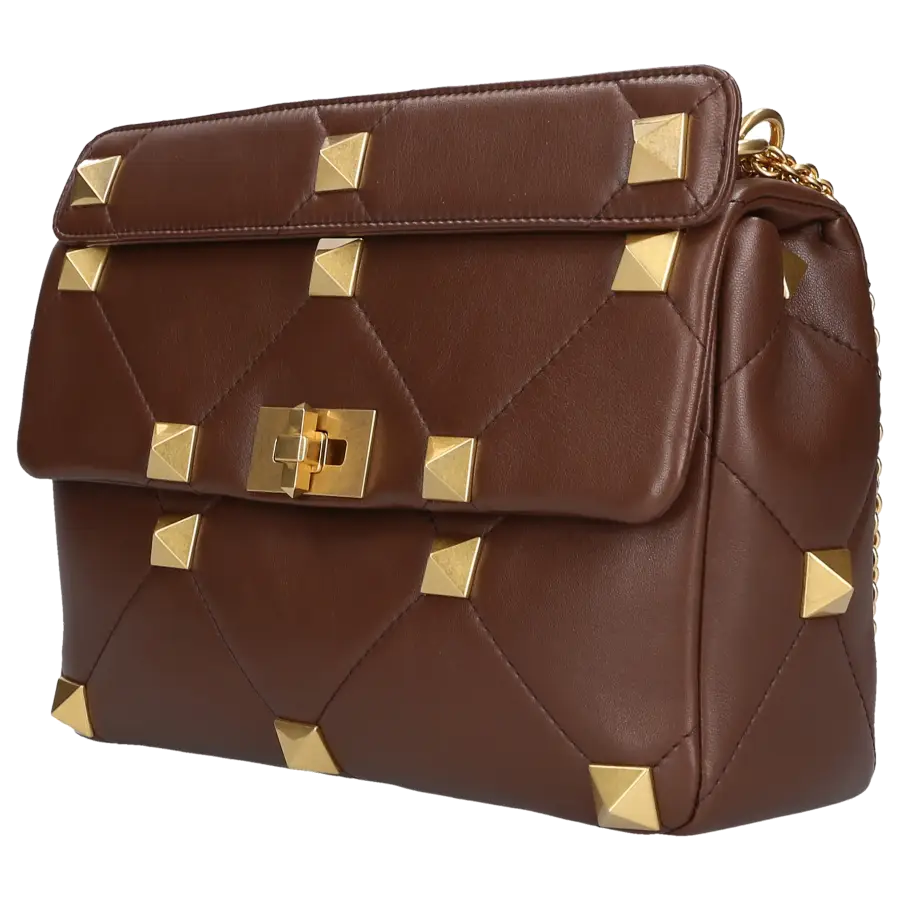 Valentino Garavani - Handtasche ROMAN STUD Kalbsleder - braun
