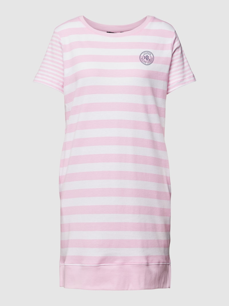 Nachthemd mit Label-Print in pink