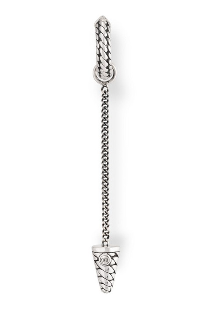 Buddha to Buddha Ben single silver hoop earring