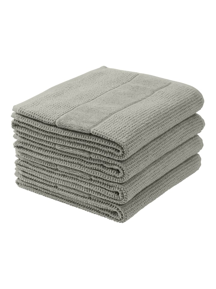 Schiesser 4er-Set: Handtücher Turin in Grau günstig kaufen 50 x 100 cm