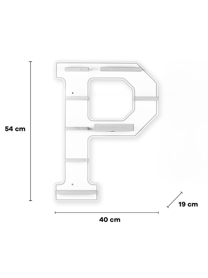 BOARTI Holz Regal Buchstabe P für Toniebox Tonies Figuren in Weiß günstig kaufen onesize