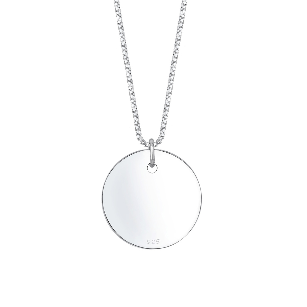 Elli Elli Collier Plaquettes Cercle Battues Femme - (925/1000) Argent collier
