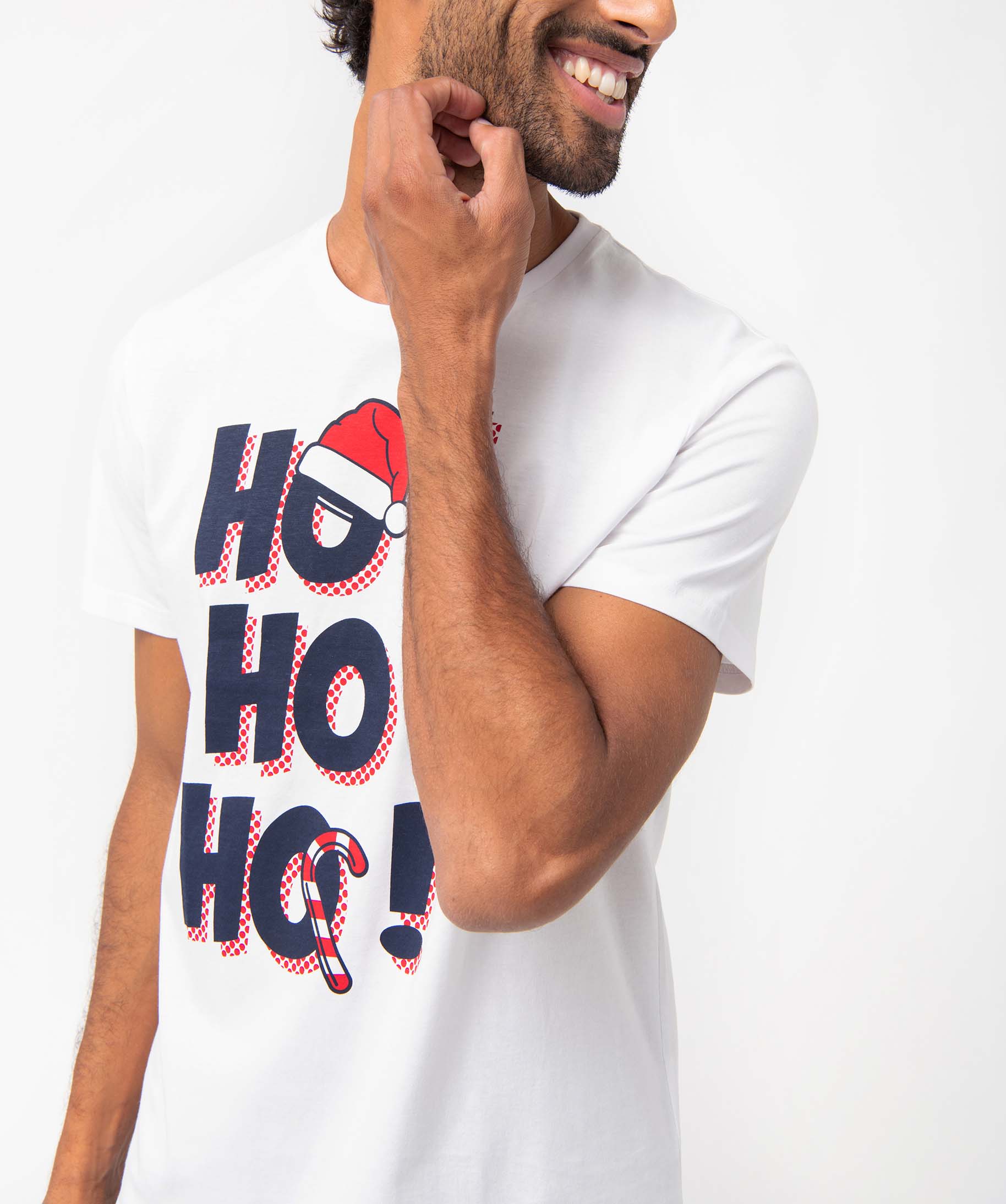 Tee-shirt homme avec message spécial Nol blanc | GEMO