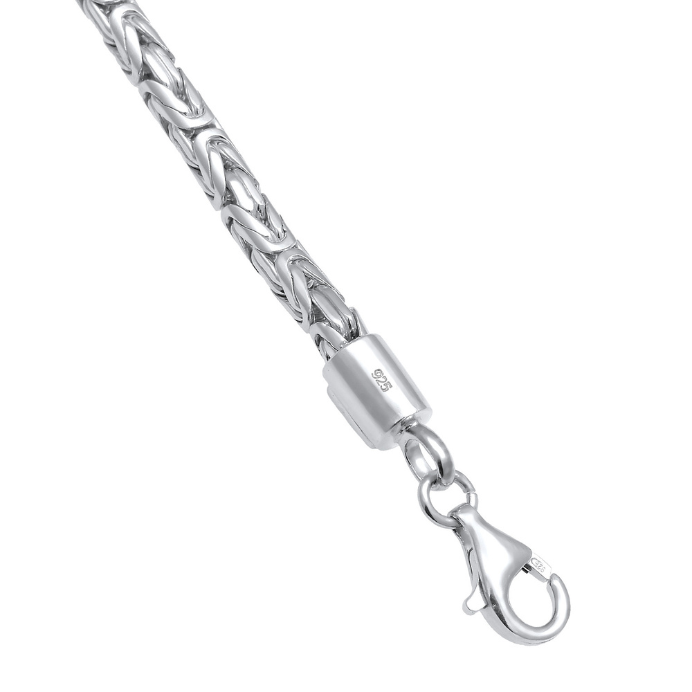 KUZZOI KUZZOI Bracelet Chaîne de base pour hommes en plaqué or 925 en argent sterling Bracelet